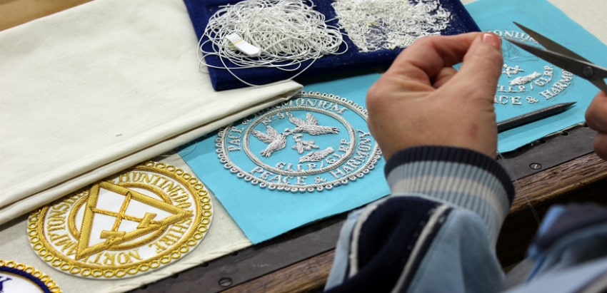 Masonic Regalia Hand Embroidered Patches