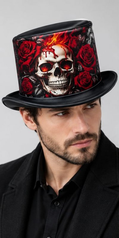 Gothic Skull Top Hat